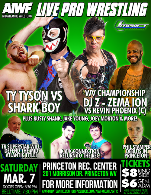 AIWF Mid-Atlantic – Princeton, WV – March 7: Zema Ion, Shark Boy!